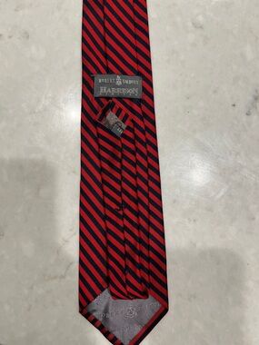 Robert Talbott Red and Navy Diagonal Stripe Silk Tie